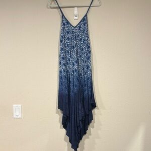 Hazel Blue Midi Sundress with V-Neckline